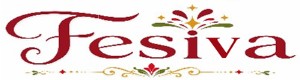 Fesiva footer logo with festive wordmark and decorative celebration emblem.