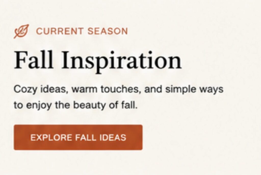 Warm fall inspiration scene featuring pumpkins, autumn leaves, cozy textures, and seasonal decorations creating an inviting atmosphere for the fall season.